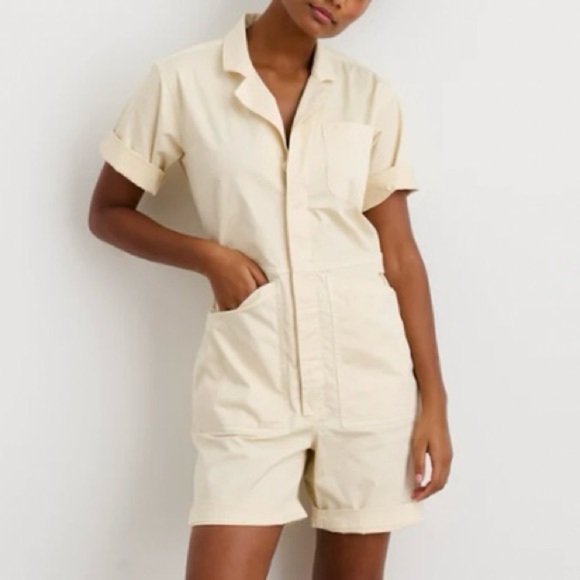 Alex Mill‎ Standard Short Jumpsuit, Oatmilk - Picture 9 of 11